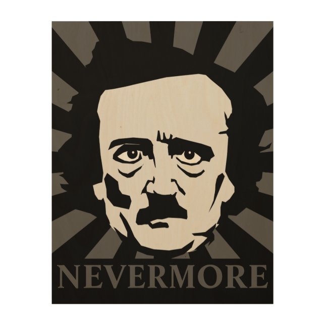 Edgar Allan Poe Nevermore Wood Wall Art (Front)