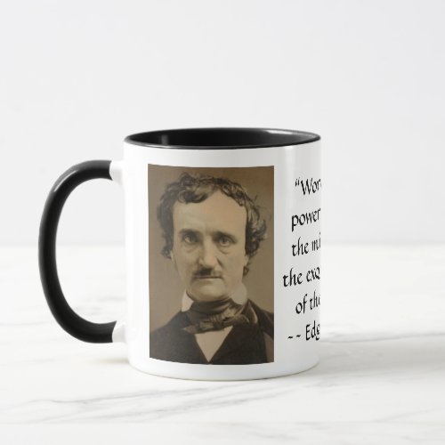 Edgar Allan Poe on the Power of Words Mug