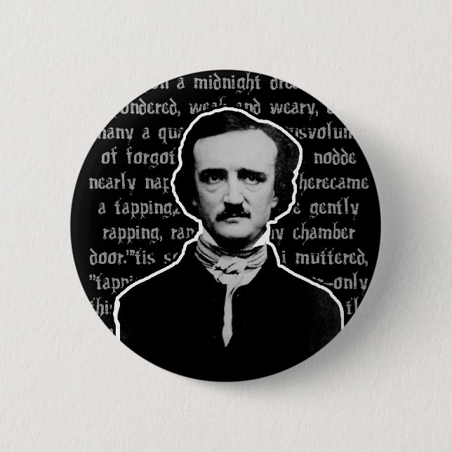 Edgar Allan Poe Pinback Button (Front)