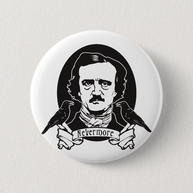Edgar Allan Poe Pinback Button (Front)