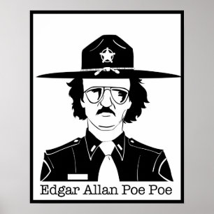 Edgar Allan Poe Poe (Black on White) Poster