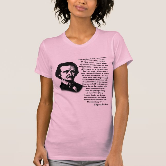 Edgar Allan Poe Poem ALONE T-Shirt (Front)