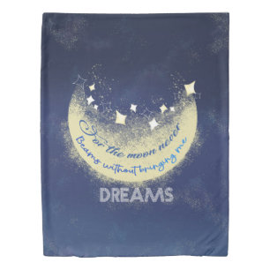 Edgar Allan Poe Poetic quote Moon and stars Duvet Cover