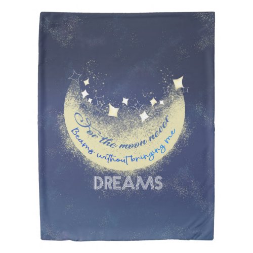 Edgar Allan Poe Poetic quote Moon and stars Duvet Cover