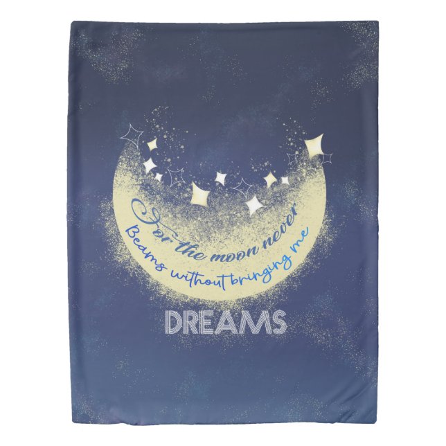 Edgar Allan Poe Poetic quote Moon and stars Duvet Cover (Front)