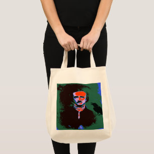 Edgar Allan Poe Pop Art Large Tote Bag