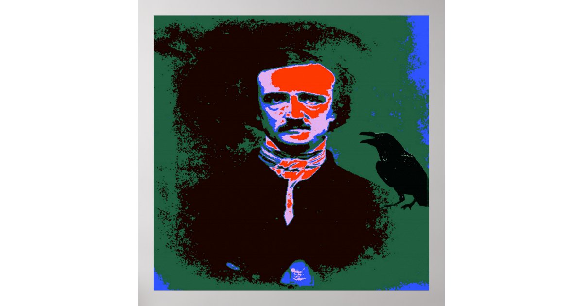 Edgar Allan Poe Pop Art Portrait Poster | Zazzle