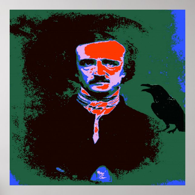 Edgar Allan Poe Pop Art Portrait Poster (Front)
