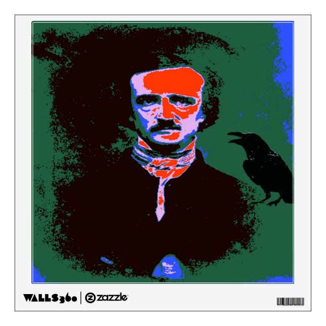 Edgar Allan Poe Pop Art Portrait Wall Sticker (Front)
