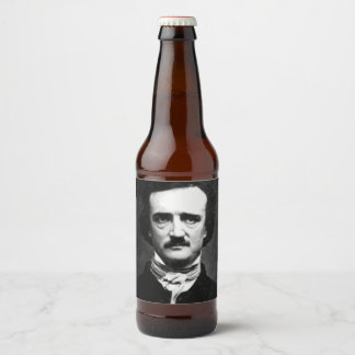 Edgar Allan Poe Portrait Beer Bottle Label