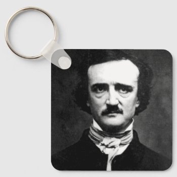 Edgar Allan Poe Portrait Keychain by GothFashion at Zazzle
