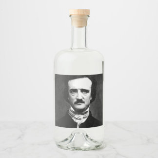 Edgar Allan Poe Portrait Liquor Bottle Label