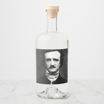 Edgar Allan Poe Portrait Liquor Bottle Label by GothFashion at Zazzle