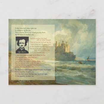 Edgar Allan Poe Postcard by lazyrivergreetings at Zazzle