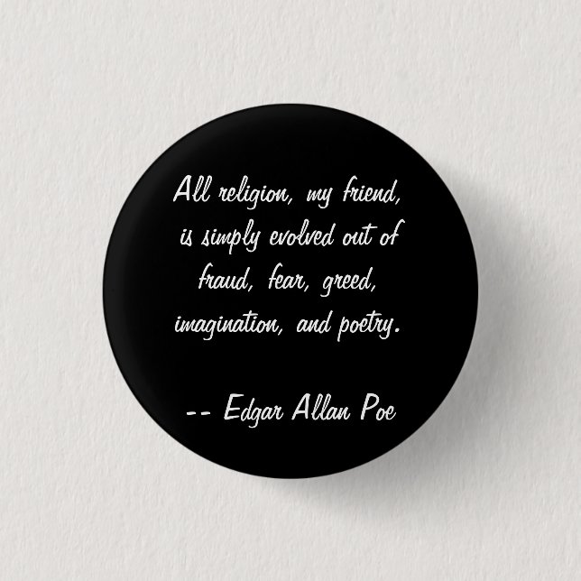 Edgar Allan Poe Quote Button (Front)