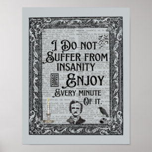 Edgar Allan Poe quote dictionary page art print