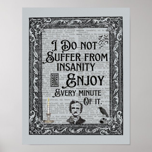 Edgar Allan Poe quote Wood Canvas top