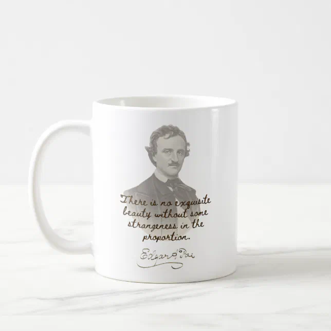 Edgar Allan Poe Quote Mug - Exquisite Beauty (Left)