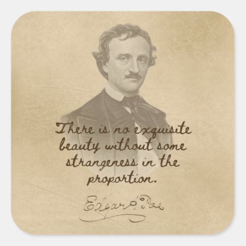 Edgar Allan Poe Quote Sticker _ Exquisite Beauty