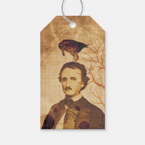 Edgar Allan Poe Quoth the Raven Nevermore Gift Tags