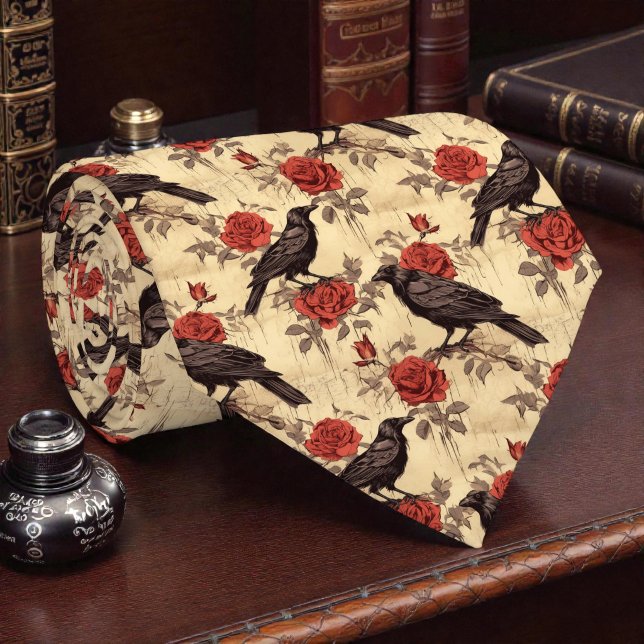 Edgar Allan Poe Raven Necktie Tie (Creator Uploaded)