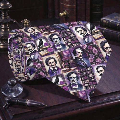 Edgar Allan Poe Raven Necktie Tie