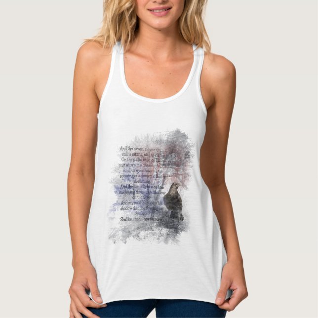 Edgar Allan Poe Raven Poem Art Tank Top (Front)