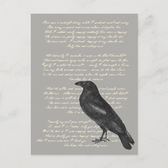 Edgar Allan Poe "Raven" Postcard (Front)
