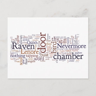Edgar Allan Poe Raven words postcard