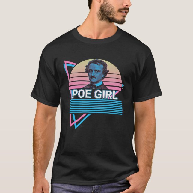 Edgar Allan Poe Retro Poe Girl T-Shirt (Front)