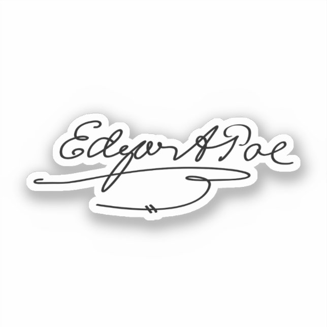 Edgar Allan Poe signature Sticker (Front)