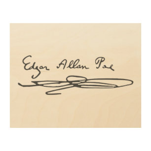 Edgar Allan Poe Signature Wood Wall Decor