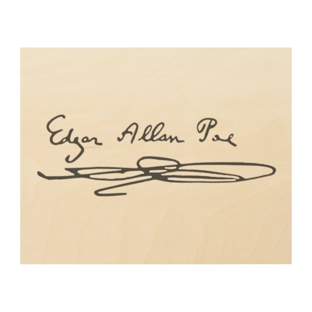 Edgar Allan Poe Signature Wood Wall Decor (Front)
