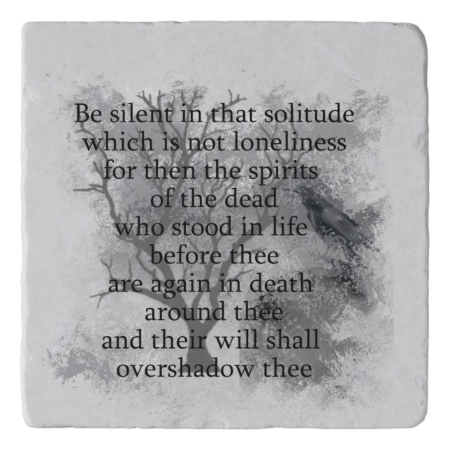 Edgar Allan Poe Spirits of the Dead Halloween Poem Trivet (Front)