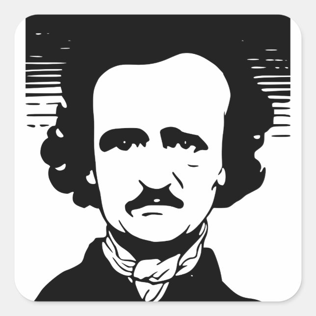 Edgar Allan Poe Square Sticker (Front)