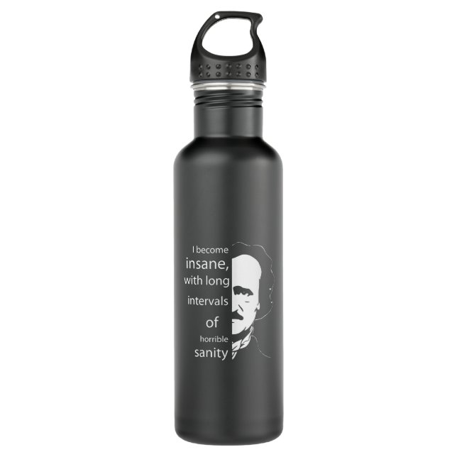 Edgar Allan Poe Stainless Steel Water Bottle (Front)