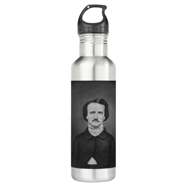 Edgar Allan Poe Stainless Steel Water Bottle (Front)