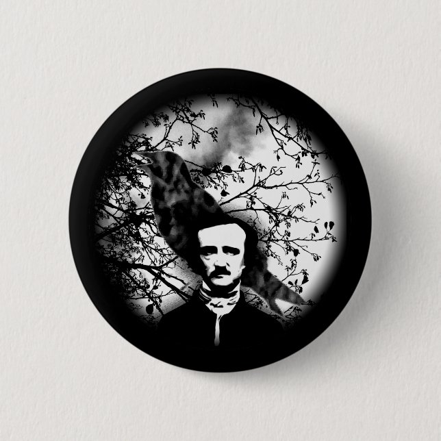 Edgar Allan Poe 'The Raven' Button (Front)