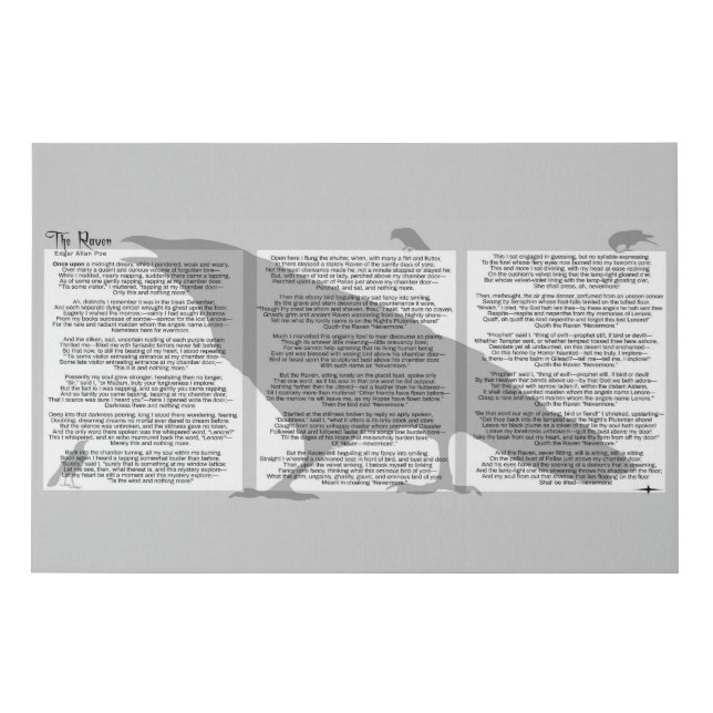 Edgar Allan Poe The Raven Faux Canvas Print (Front)