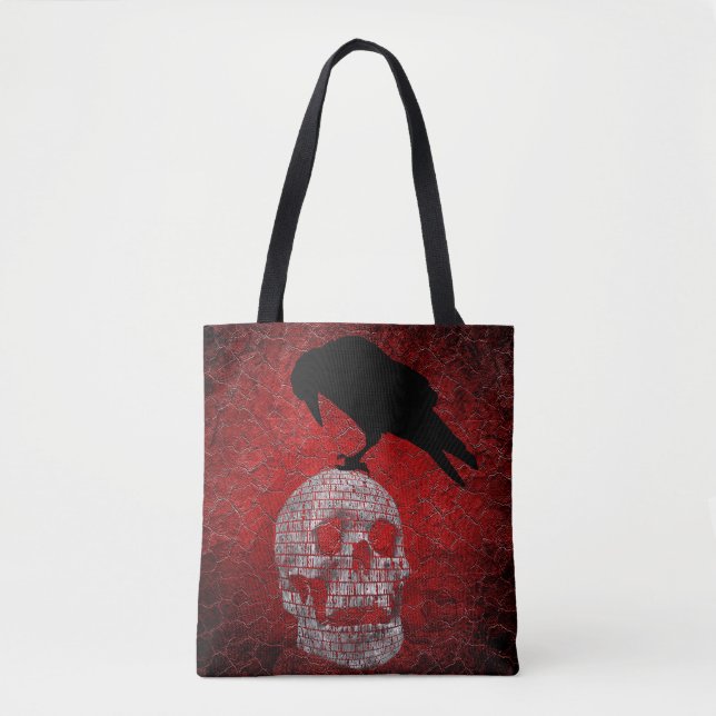 Edgar Allan Poe The Raven Gothic Design Tote Bag (Front)