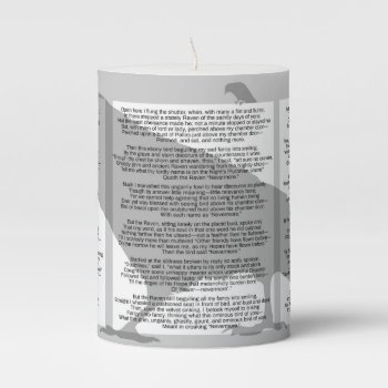 Edgar Allan Poe The Raven Pillar Candle by DigitalSolutions2u at Zazzle