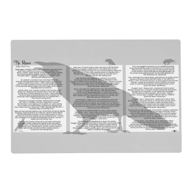 Edgar Allan Poe The Raven Placemat (Front)