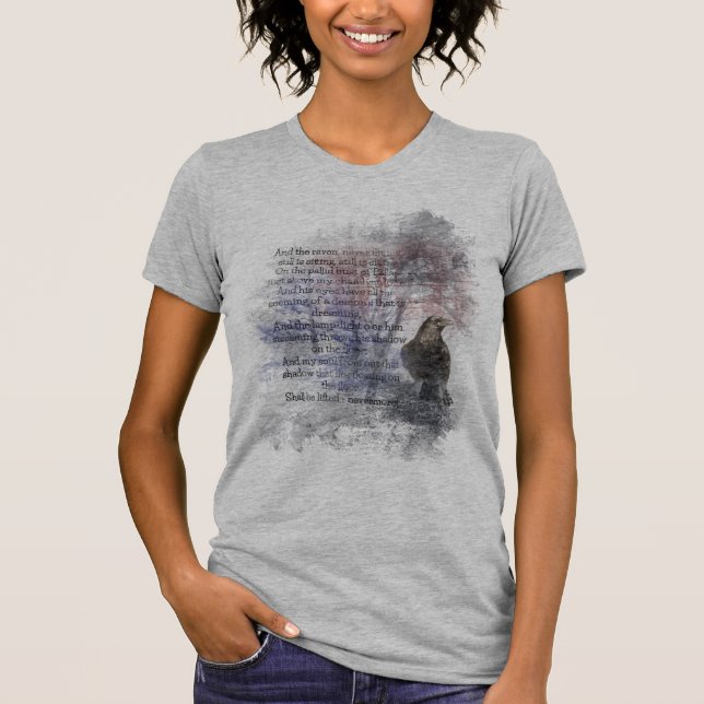 Edgar Allan Poe, "The Raven" Poem art T-Shirt (Front)
