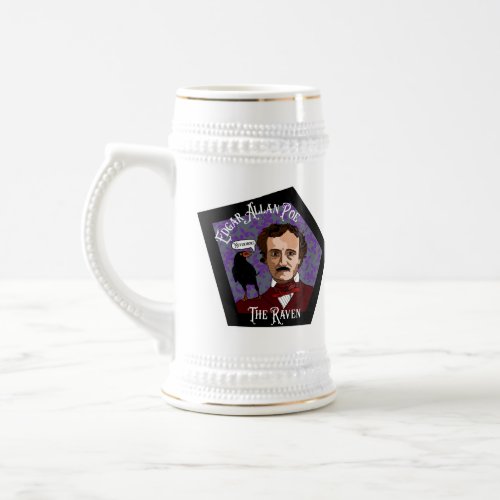 Edgar Allan Poe The Raven Poet Gothic Horror Gift Beer Stein