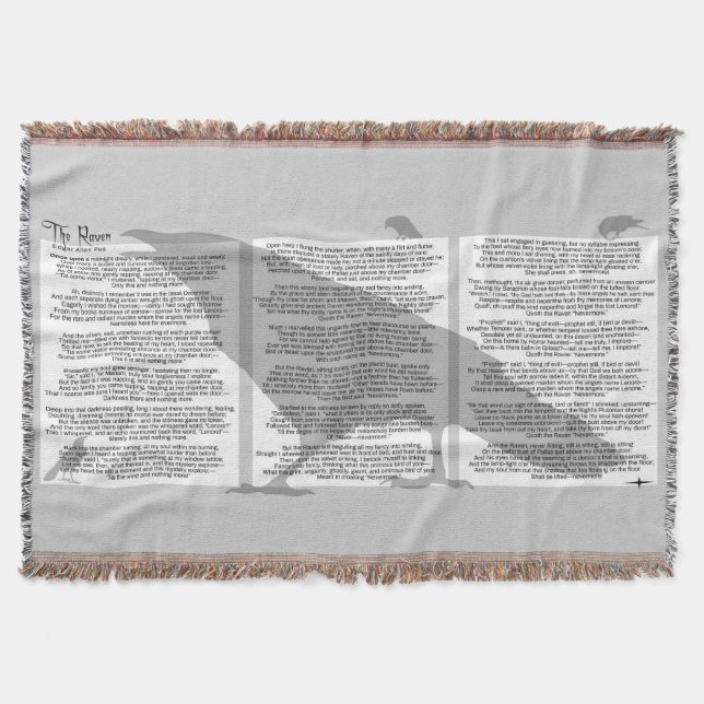 Edgar Allan Poe The Raven Throw Blanket (Front)