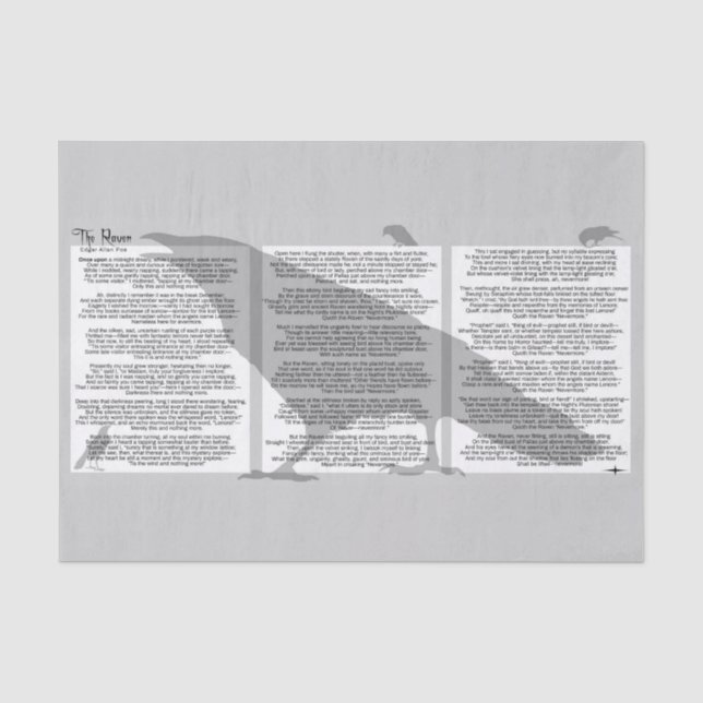 Edgar Allan Poe The Raven Tissue Paper (Front)