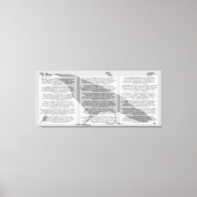 Edgar Allan Poe The Raven Whole Poem Canvas Print (Front)