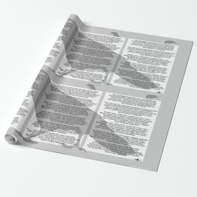 Edgar Allan Poe The Raven Wrapping Paper (Unrolled)