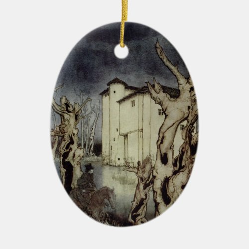 Edgar Allan Poe Usher painting by Arthur Rackham Ceramic Ornament