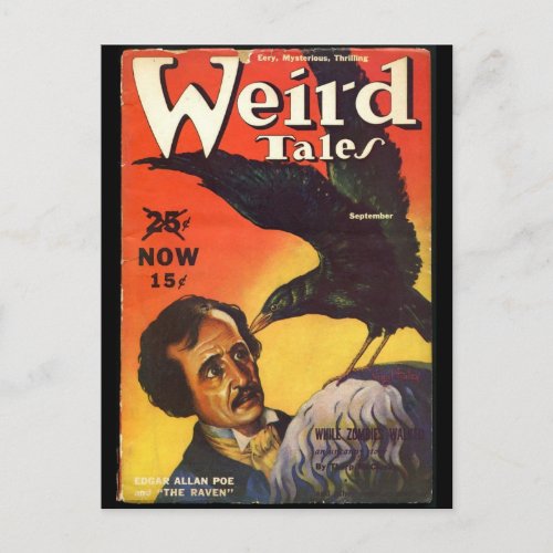 Edgar Allan Poe Weird Tales Cover Postcard